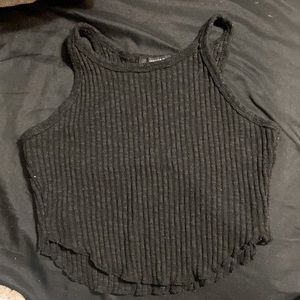 black crop top / tank top with a v body cut